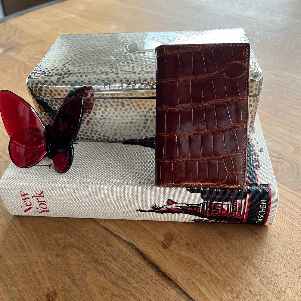 Genuine American Alligator Leather Card Case Wallet 12 Slots